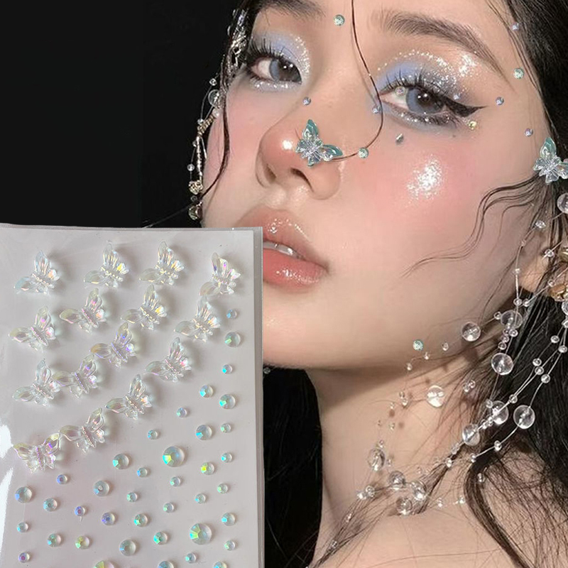 Beauty Gems Makeup - 1/6szt Kolorowy kryształ motyla Naszywka 3D