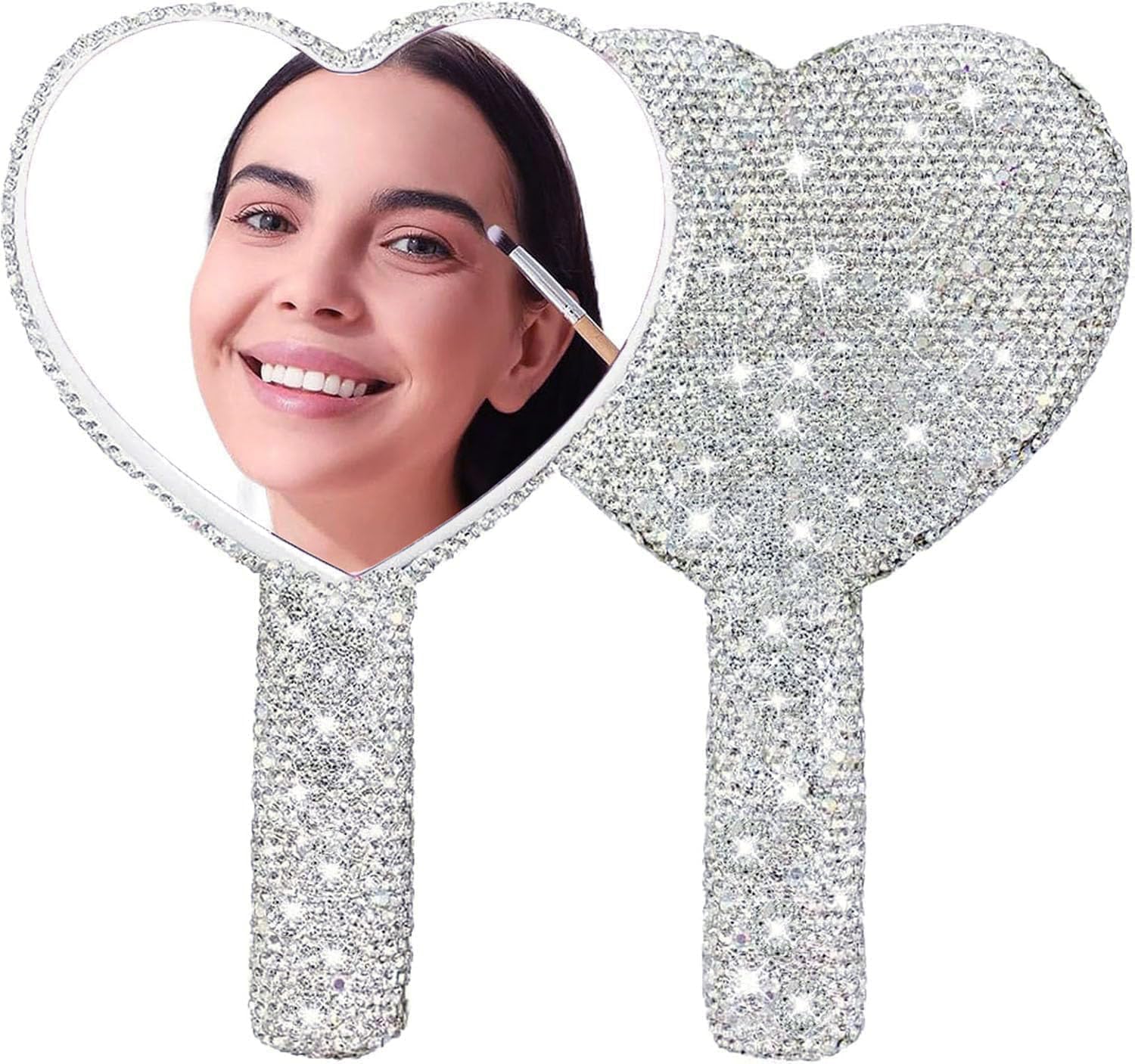 Beauty Love Makeup - Diamentowe ręczne lusterko do makijażu Love