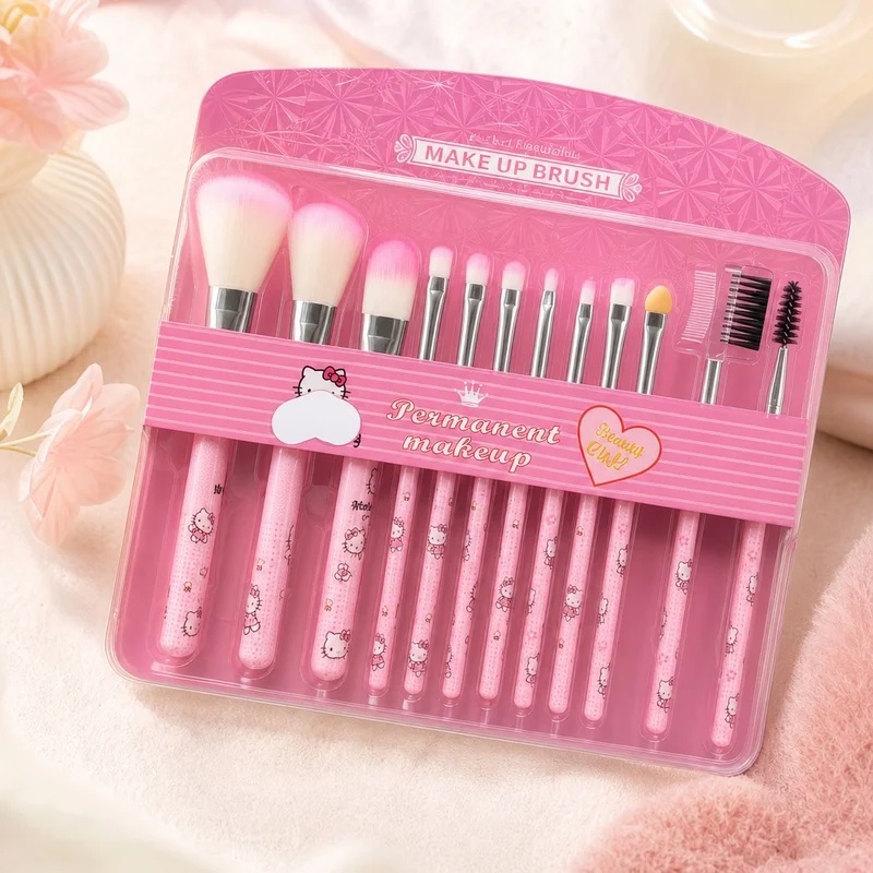 Beauty Makeup Tools Set - Zestaw 12 pędzli do makijażu Hello