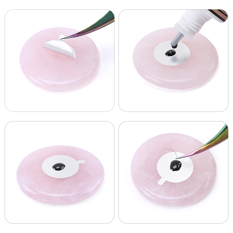Beauty Gems Makeup - Paleta do klejenia rzęs, różowo-zielona, z