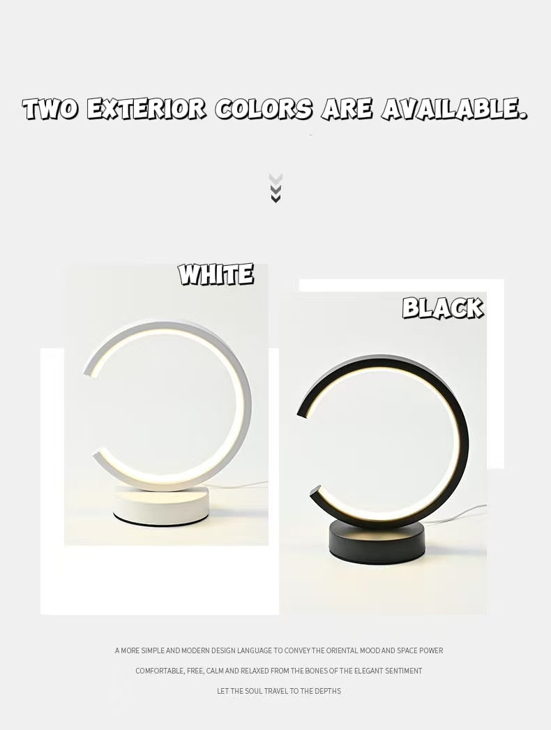 Led Ring Light - Lampa stołowa LED 20 cm, prosty