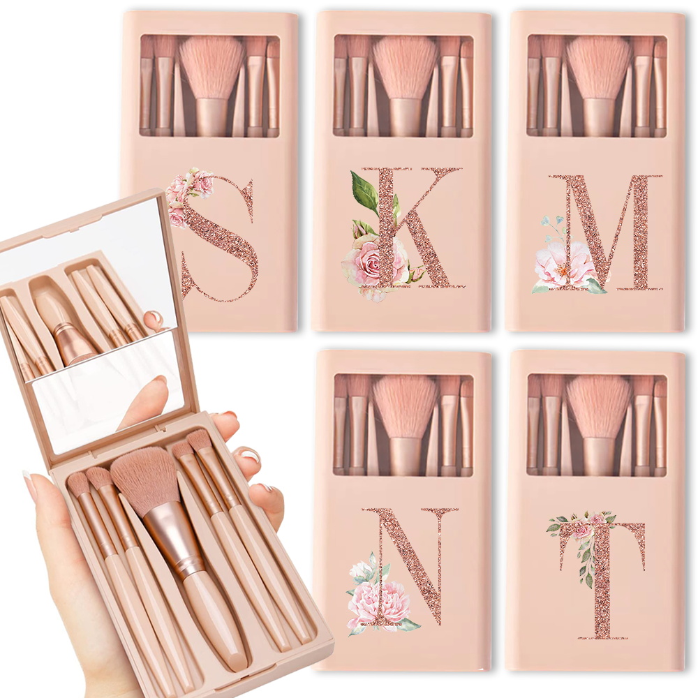 Beauty Makeup Tools Set - 5-częściowy zestaw pędzli kosmetycznych z lustrem