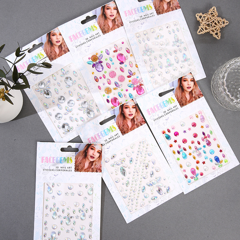 Beauty Gems Makeup - Samoprzylepne Diamentowe Oczy Makijaż Twarz Festiwal