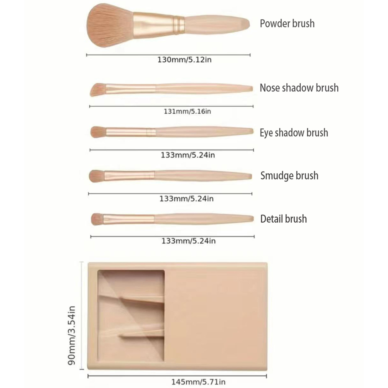 5-częściowy zestaw pędzli kosm – Beauty Makeup Tools Set recenzja i cena