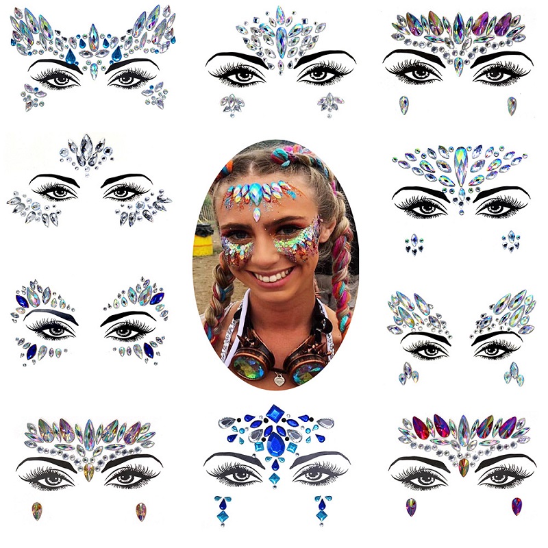 Naklejki na twarz 3D z błyszcz – Beauty Gems Makeup recenzja i cena