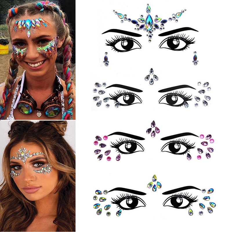 Naklejki na twarz 3D z błyszcz – Beauty Gems Makeup recenzja i cena